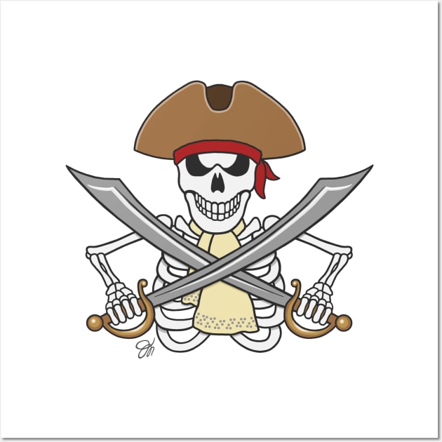 Skeleton Pirate Wall Art by artbydesign